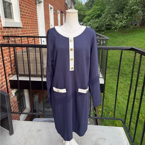 NWT Lilly Pulitzer Kennedy Classic Shift Dress True Navy Size XL - Picture 9 of 13